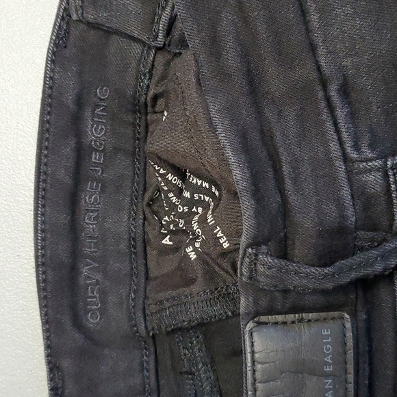 AMERICAN Eagle black next level stretch size 2 curvy high rise jeggings - Picture 7 of 8